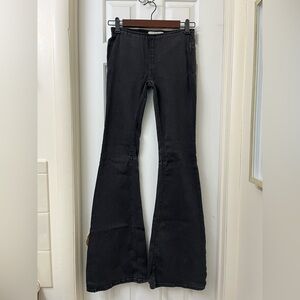 Free People Womens  24 Flare Jeans BLACK Bell Bottom